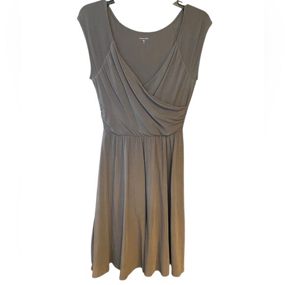 Garnet Hill Sz XS Gray Wrap Front Style Fit & Flare Lined Cotton Dress - Picture 1 of 8